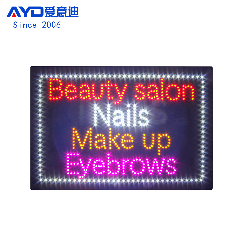 广告牌定制厂家 LED Beauty salon Nails Make up Eyebrows Sign