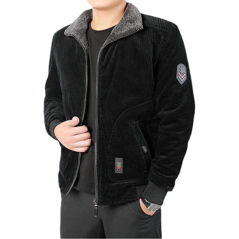 Otoño e invierno transfronterizo nuevos hombres de moda casual más tamaño solapa engrosada PANA chaqueta acolchada de algodón chaqueta juvenil hombres