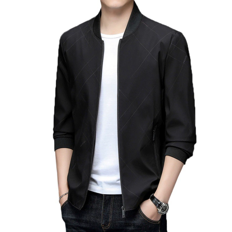 Spring thin jacket for leisure, for middle-aged man, loose fit, for middle age