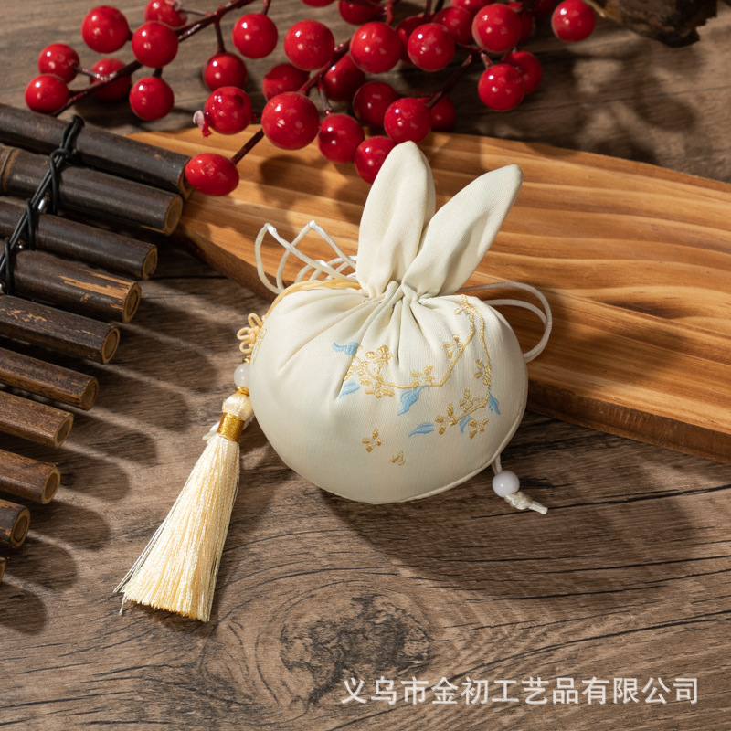 中秋兔子香囊艾草香包驱蚊车载挂件随身荷包幼儿园材料包手工空袋|undefined