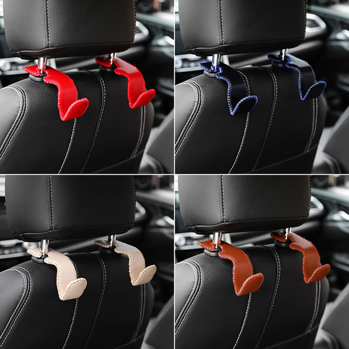 Car leather hook rear seat storage leather hook car multifunctional hidden high-end hand-sewn hook