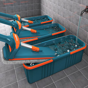 Hands-Free Mop for Home Use, Lazy Mop, One-Step Clean, New Model with Bucket, Flat Mop, Replaceable, Dual-Use for Dry and Wet Cleaning