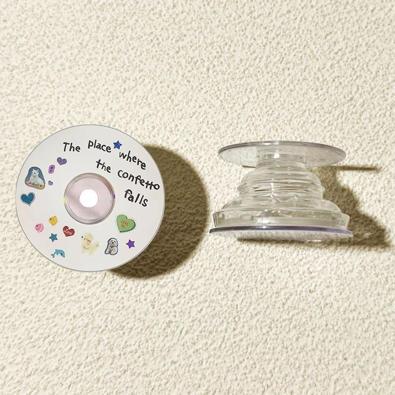 Ins disco de música redondo creativo para el soporte de airbag de teléfono móvil pegado 360 rotación retráctil perezoso perseguir el drama de escritorio