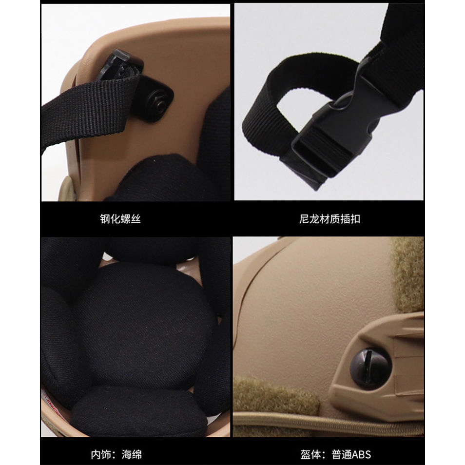 戦术ヘルメット子供迷彩wセットw装备军ファン屋外ライドcs防爆レール版