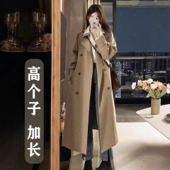 韩版高个子女款英伦加长版风衣外套女2025春秋高级感超长款大衣