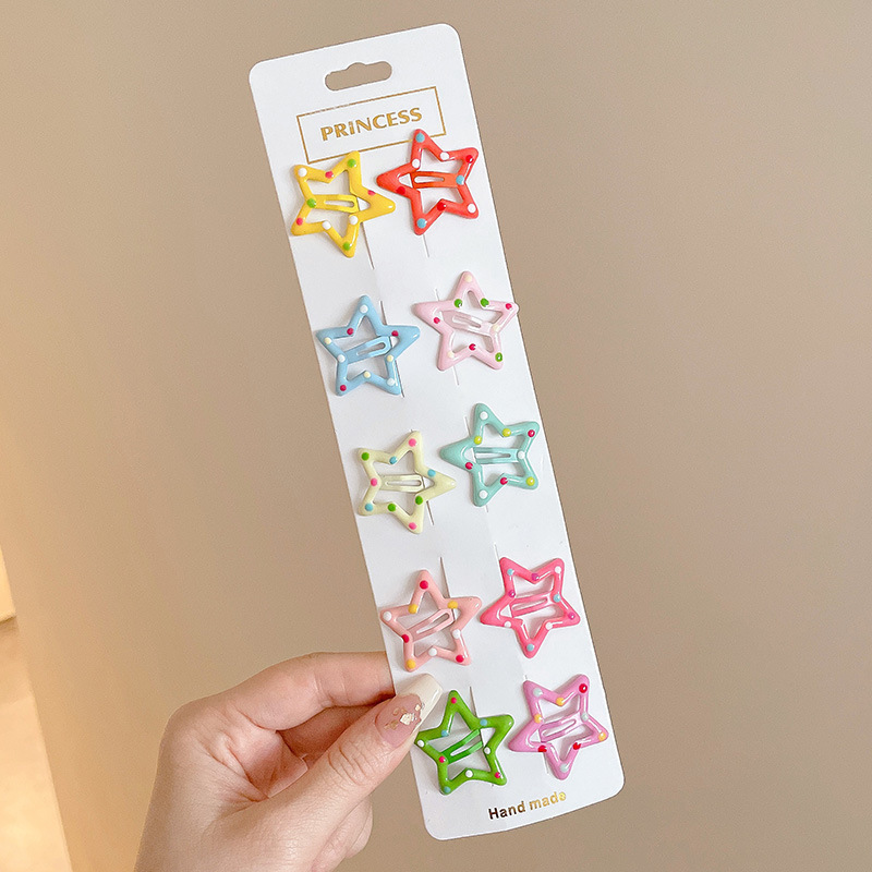 Sweet girl star clip para el cabello 2025 nuevo clip para el cabello de bebés femininos clip para el cabello lateral clip para el cabello de color