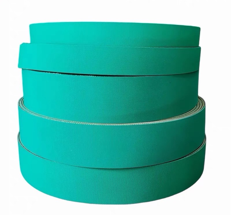 Rubber high-speed wear-resistant flat belt for textile industry, yellow-green nylon synchronous belt resistant to acid and oil