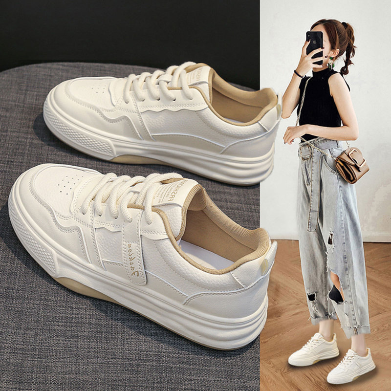 Women's Flat White Sneakers 2025 Spring New Versatile Soft-Soled Sports Casual Thick-Soled Panda Sneakers Trendy Women's Flat White Sneakers 2025 Spring New Versatile Soft-Soled Sports Casual Thick-Soled Panda Sneakers Trendy