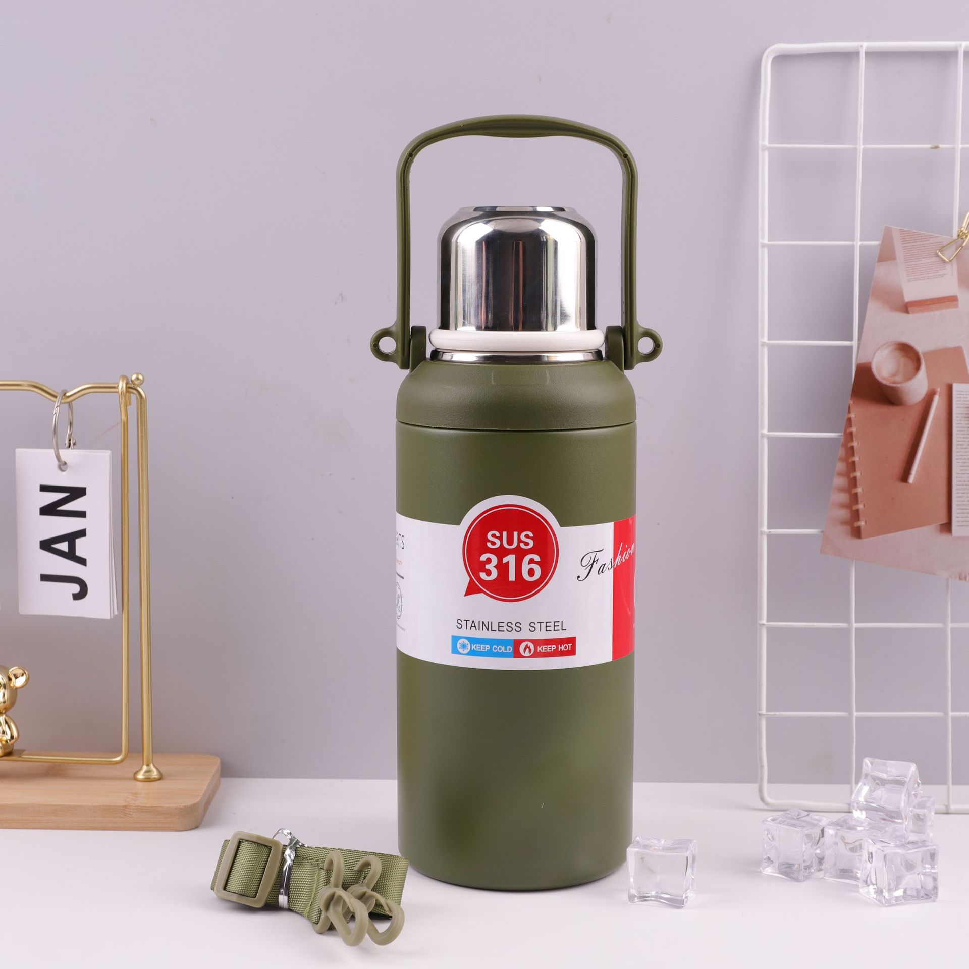 316 termo de acero inoxidable taza de gran capacidad portátil olla montañismo al aire libre olla de viaje bebida directa deportes hervidor termo taza