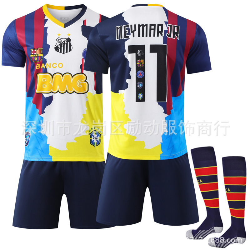 Club Vintage Commemorative Edition Jersey Sportswear Children Special Edition Neymar Football Career Football Clothes suit Club Vintage Commemorative Edition Jersey Sportswear Children Special Edition Neymar Football Career Football Clothes suit