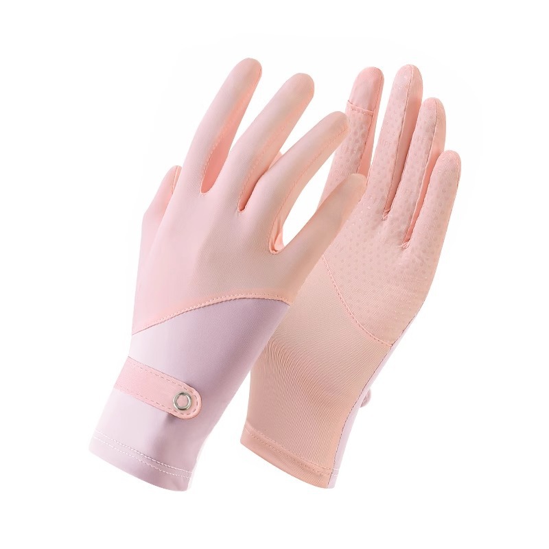 Guantes de protección solar de seda de hielo, pantalla táctil anti-ultravioleta para mujer, dedo completo, antideslizante, conducción, deportes, ciclismo, pesca, verano delgado para hombres