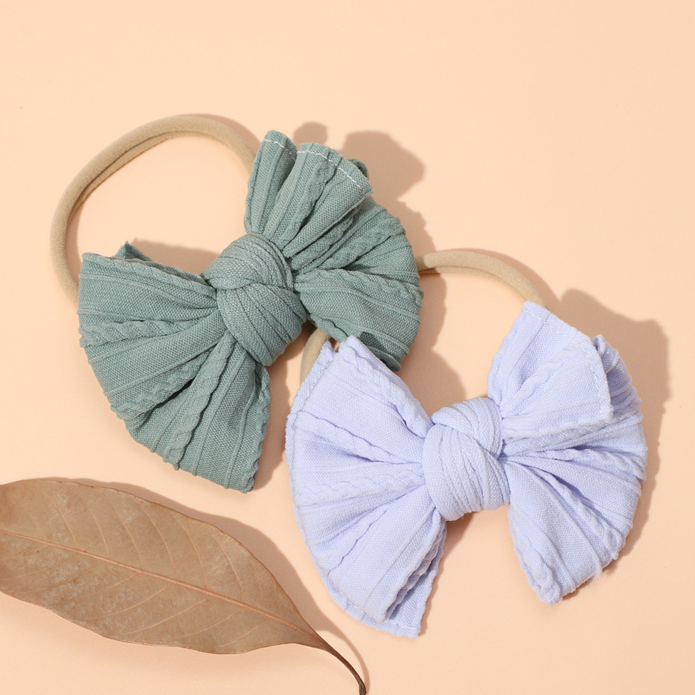  Cross-border New Children's Headwear Baby Cute Fabric Bow Hair Band Elastic Nylon Baby Headband_voghion.com