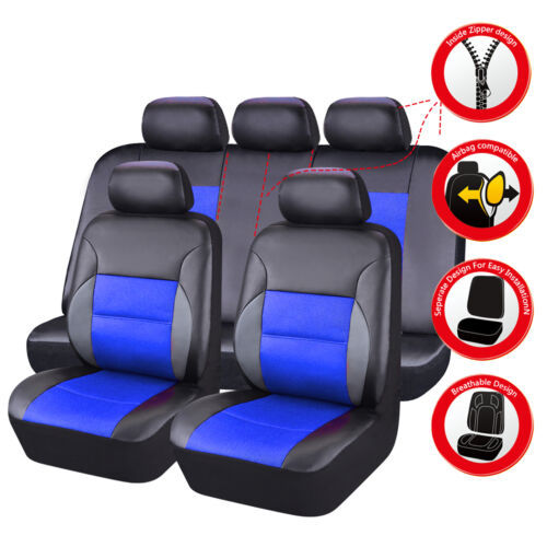 Foreign trade cross-border PU leather Foreign Trade car artificial leather 5-seater car universal arc sandwich stitching leather seat cover