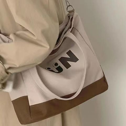 キャンバス大型バッグ クロスボディ 多用途 大学生 クラス ショルダーバッグ 通勤 大容量 トートバッグ シンプル ハンドバッグ|undefined
