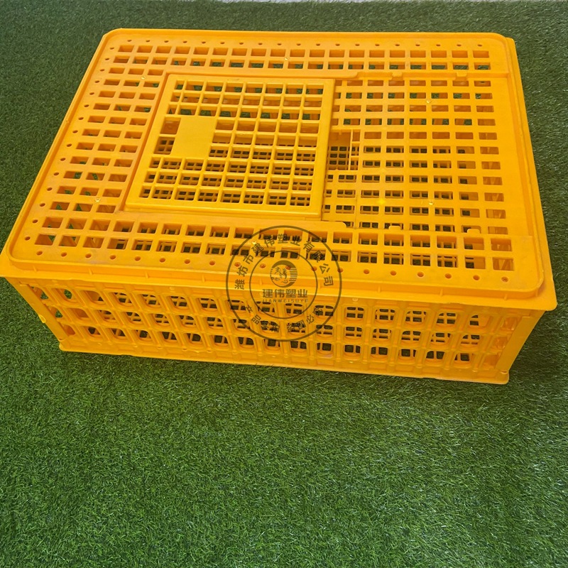 Jaula de pollo de plástico engrosada jaula de transporte de pollo, pato y ganso jaula de transporte de aves de corral vivas rectangular caja de facturación de la cesta de pollo