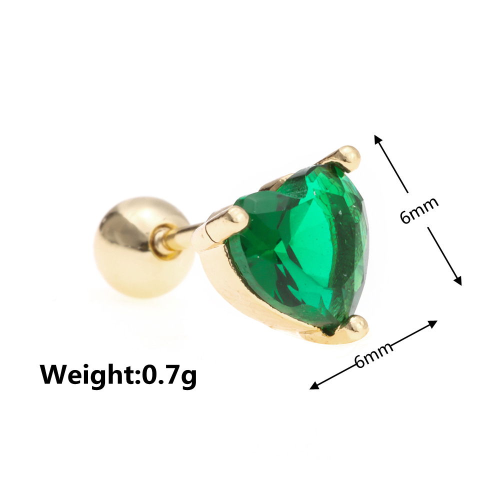 simple classic love ear bone studs spiral ball piercing earring