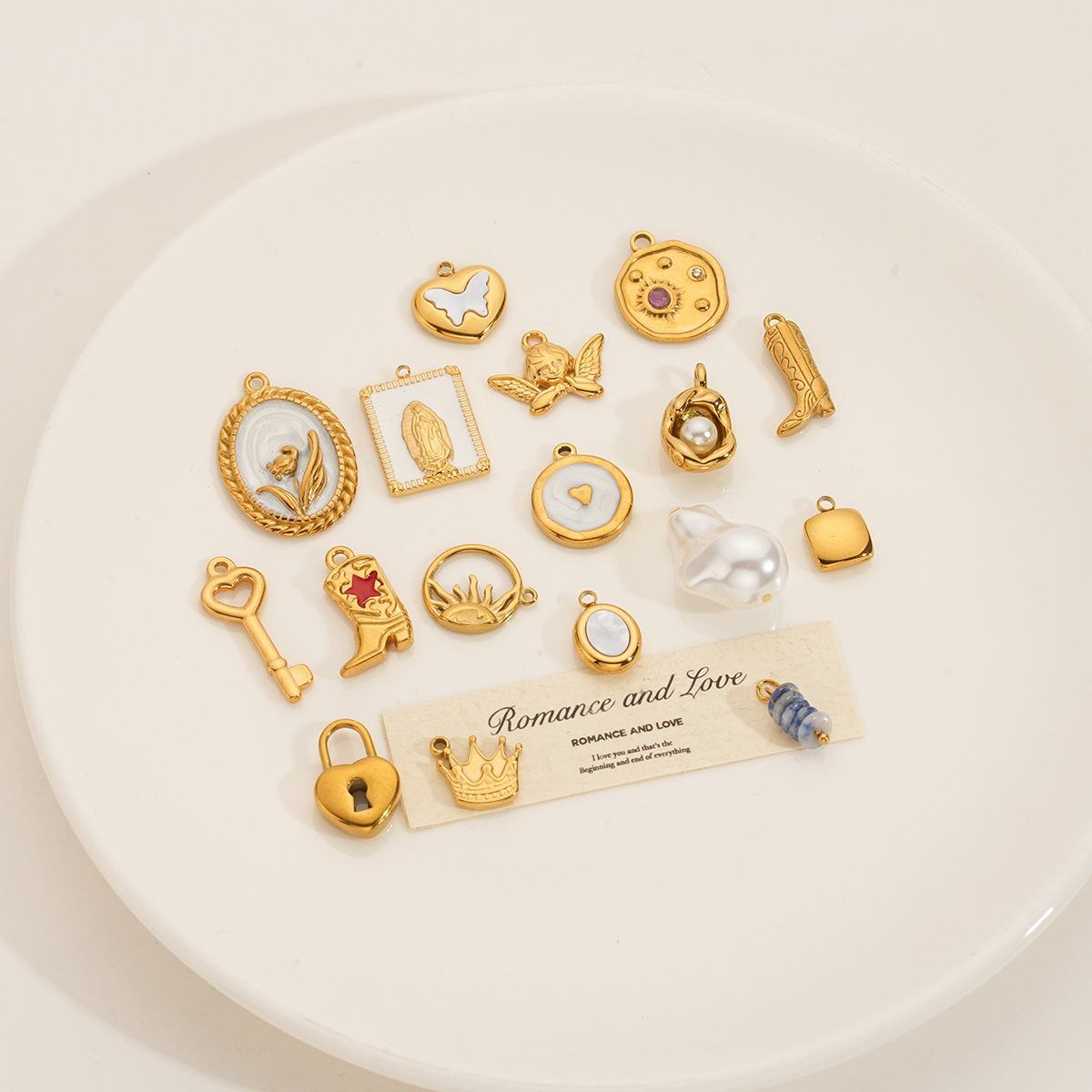 11g Weight Pendant Jewelry Making Type Charms Classification 5 PCS/Package Quantity 304 Stainless Steel Material Geometric, Heart Shape, Lock Pattern All Seasons Season Plating Design Simple Style, Classic Style Style 5 PCS/Package 304 Stainless Steel Geometric Heart Shape Lock Pendant Charms 2