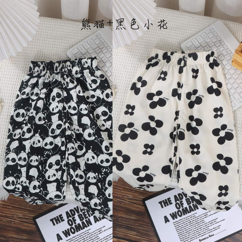 Pantalones infantiles de verano para niños, pantalones de nueve puntos para mujeres, pantalones anti-mosquitos coreanos, pantalones de lámpara, dos paquetes image 19