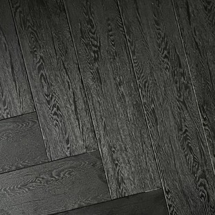 Super Black Full Body Matte Bedroom Ebony Color Wood Tile Imitation Solid Wood Floor Tile for Living Room and Homestay Imitation Wood Floor Tile