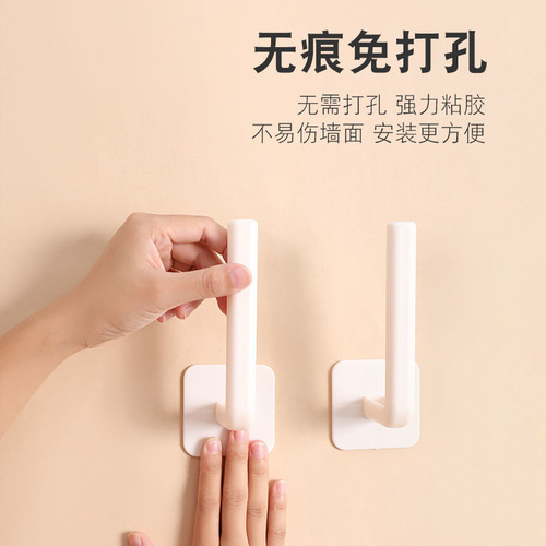 No-punch hooks, strong adhesive hangers, wall-mounted kitchen shelves, creative seamless adhesive hooks behind the door