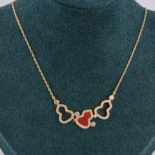 麒麟葫芦新款项链 精致轻奢18k厚金女红玛瑙玉髓饰品锁骨链厂家