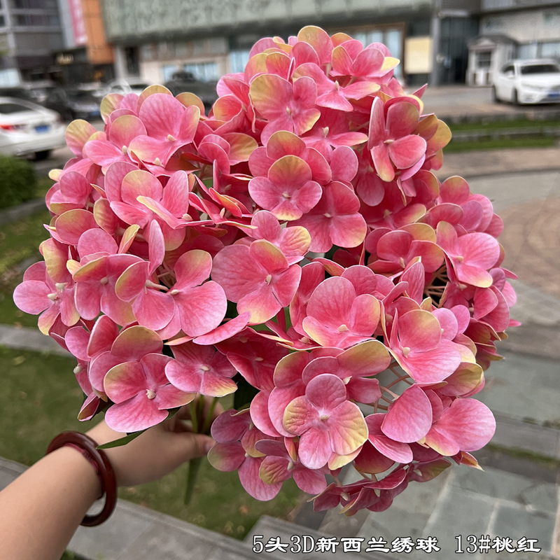 新型対外貿易3d手触り刺繍5頭フィルムニュージーランド刺繍白緑結婚式ソフト装偽花卸売り|undefined