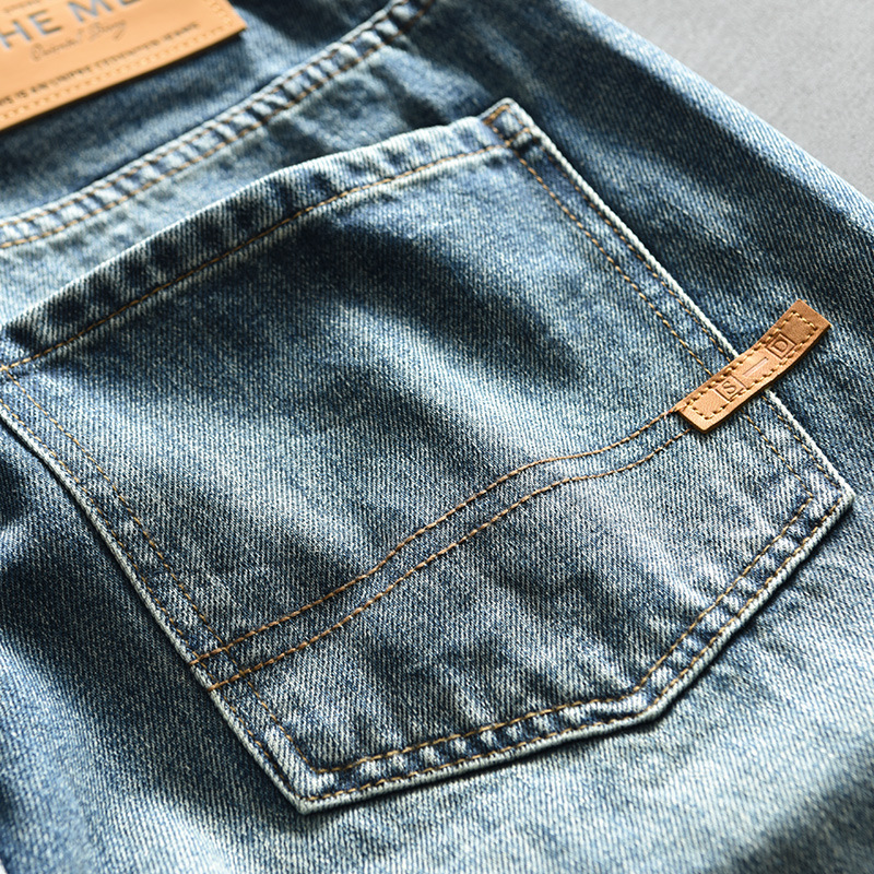 Pantaloni casual da uomo in denim lavato retrò G7195, un pezzo unico per la sostituzione dei capelli_voghion.com