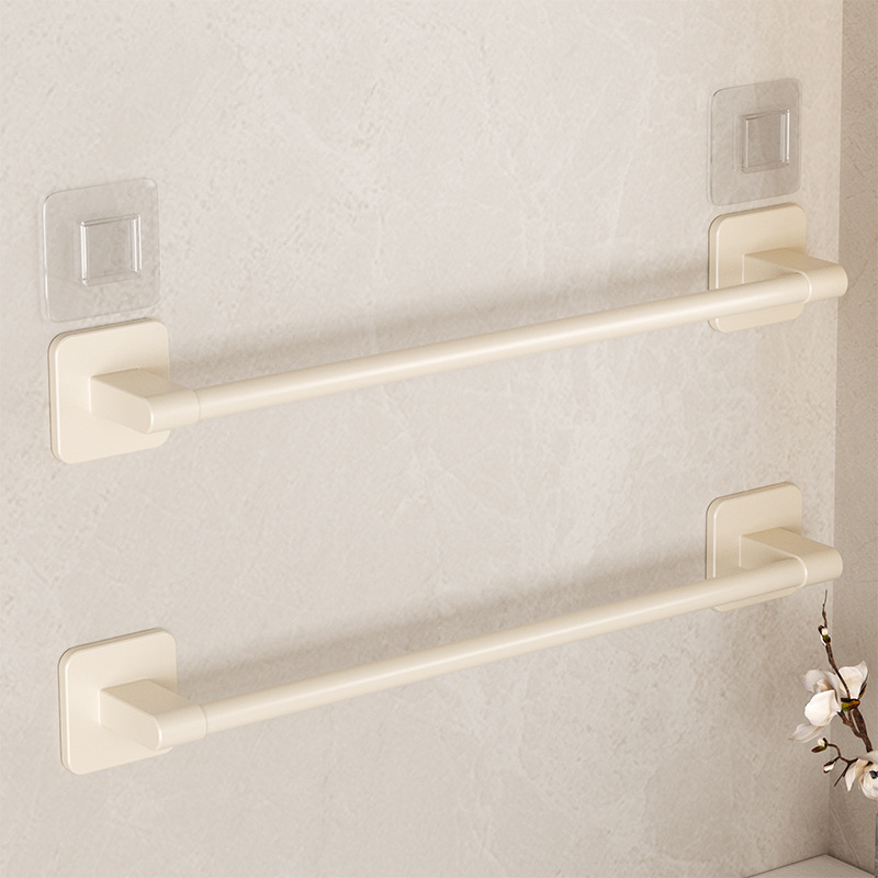 Cream style suction cup towel rack punch-free bathroom pendant bathroom bath towel rack single rod storage towel bar