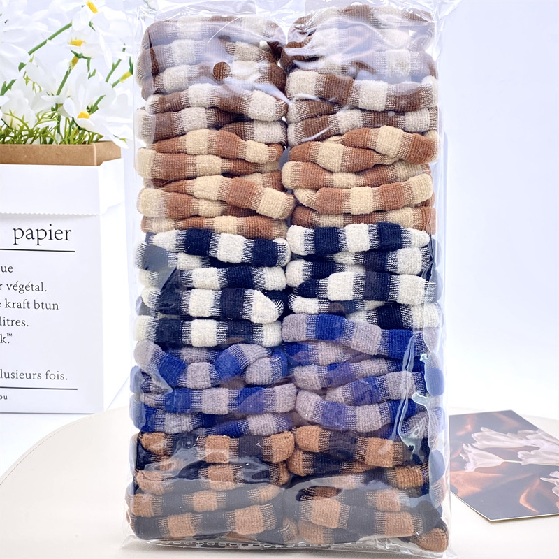 Estilo coreano accesorios para el cabello rentable etiqueta simple cuerda de pelo 5 tarjetas gran cuerda de pelo sin costura 2 yuanes tienda tocado