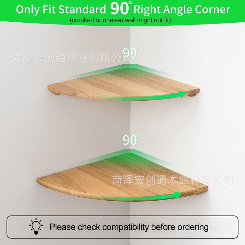 Ins-Style Floating Corner Shelf Wall-Mounted Display Rack with Wire, Solid Wood Wall-Mounted Ins-Style Floating Corner Shelf Wall-Mounted Display Rack with Wire, Solid Wood Wall-Mounted