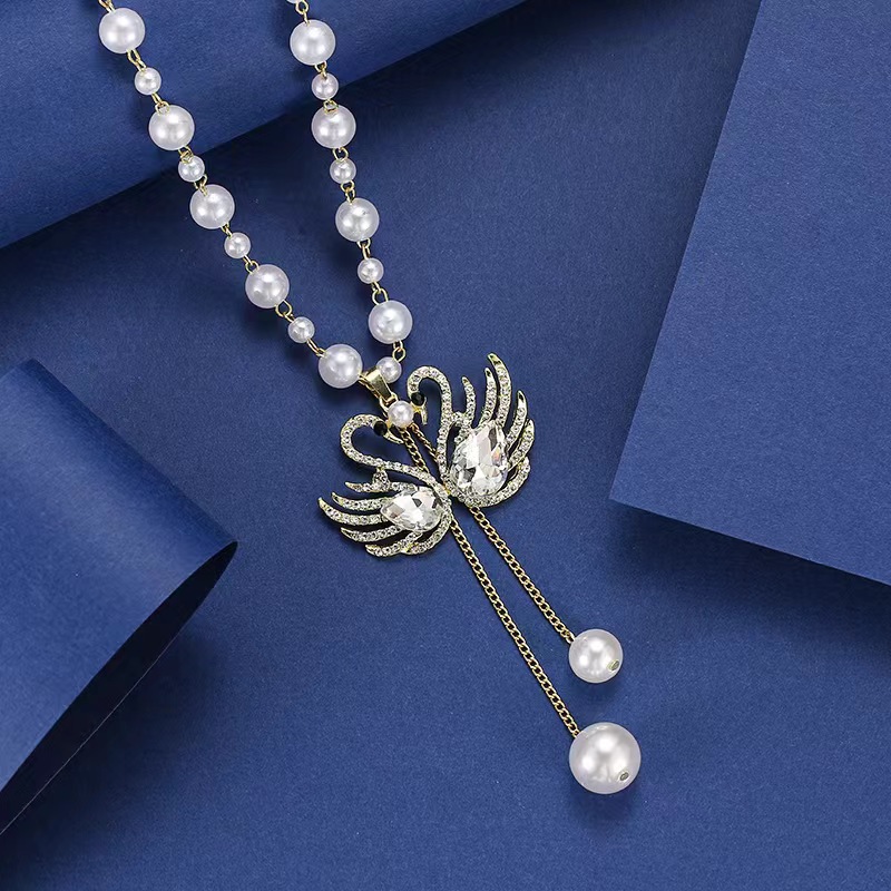 Accesorios de zorro Cadena de suéter de alta calidad collar largo de perlas para mujer nuevo collar de moda de otoño e invierno japonés y coreano