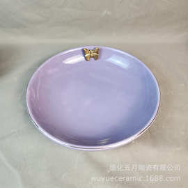 客厅陶瓷果盘放钥匙收纳摆件轻奢家居玄关电视酒柜桌面装饰品托盘