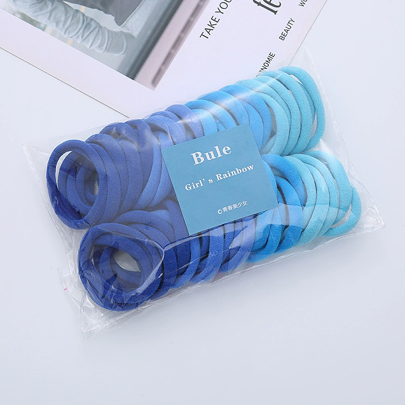 Elastic Korean Hair Rope, Gradient Colors, Soft Stretch Scrunchie, 15 cm Pack