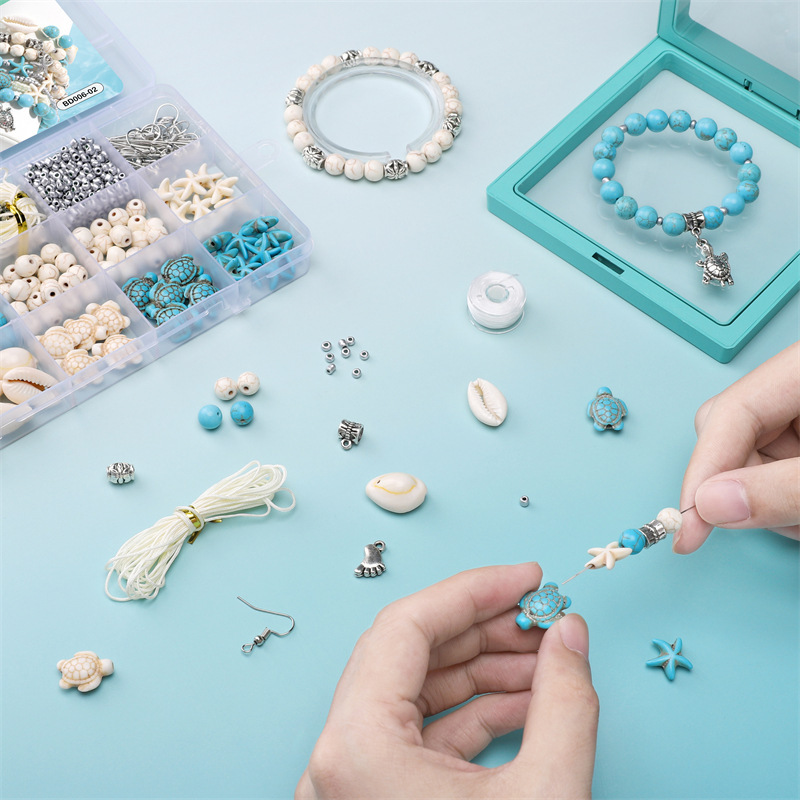 Summer Dream Ocean Wind Turquoise Shell Series suit DIY Handmade Bracelet Necklace Jewelry Material Bag Summer Dream Ocean Wind Turquoise Shell Series suit DIY Handmade Bracelet Necklace Jewelry Material Bag