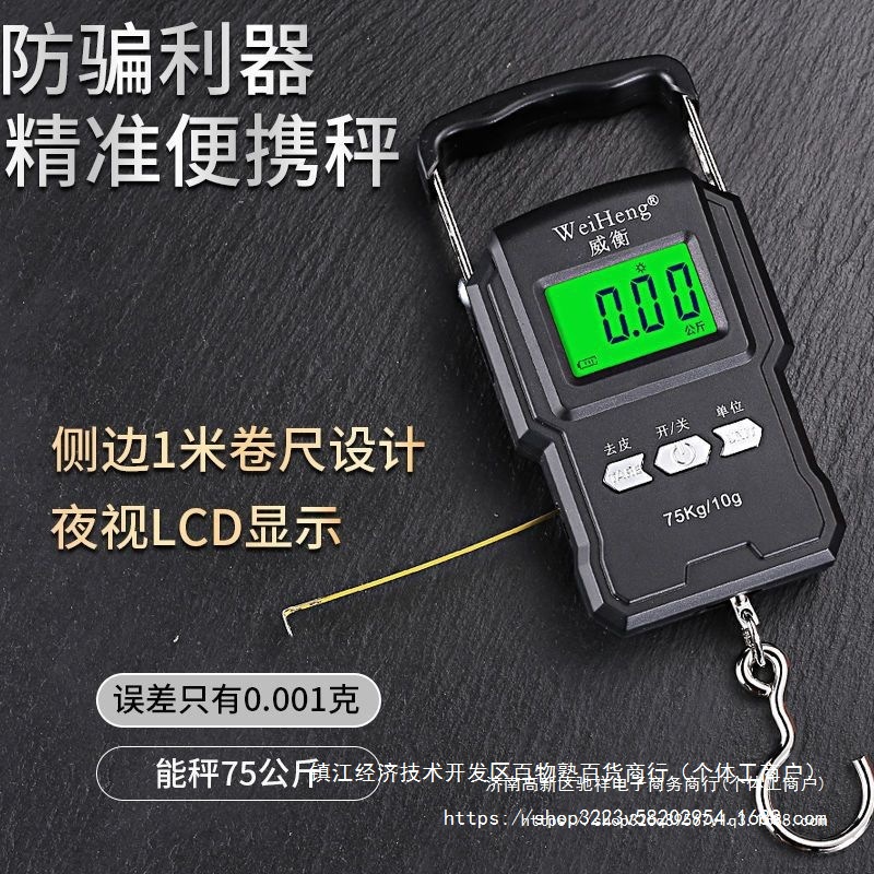 高精度手提电子秤家用10kg小型厨房秤弹簧快递称挂钩菜挂称鱼包邮