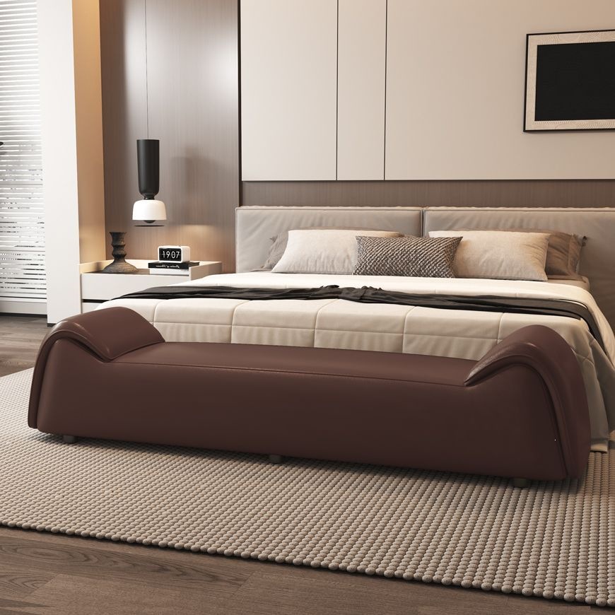 Italiano simple guarnición de cuero de gato taburete de cola de cama pareja cama moderna cabecera casera zapatos de cambio de dormitorio armario sofá taburete image 12