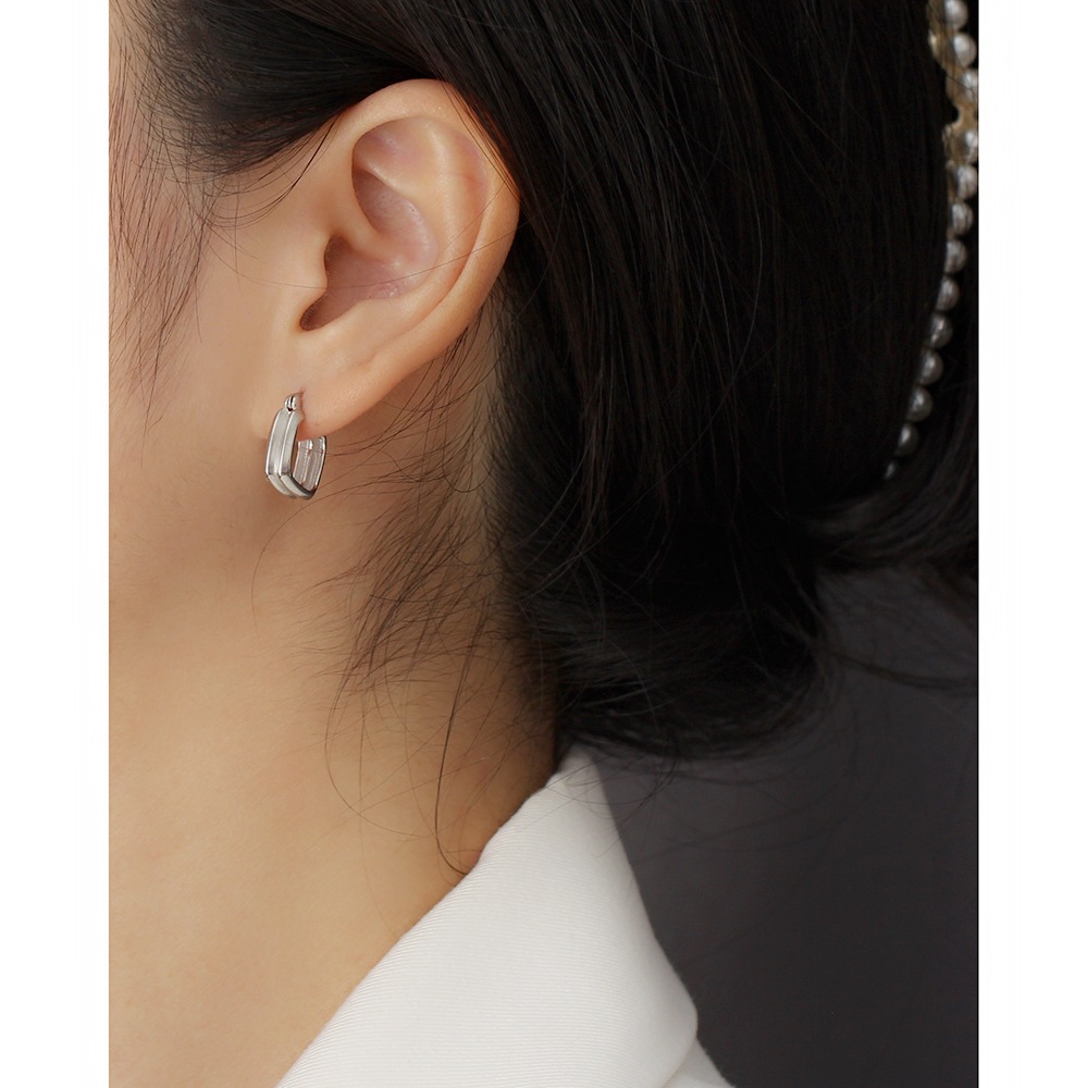 5g Weight 0.03µm Gold Plating Thickness Electroplating Gold Plating Process Simple Style Square Sterling Silver Earrings Plating Metal 925 Silver Earrings