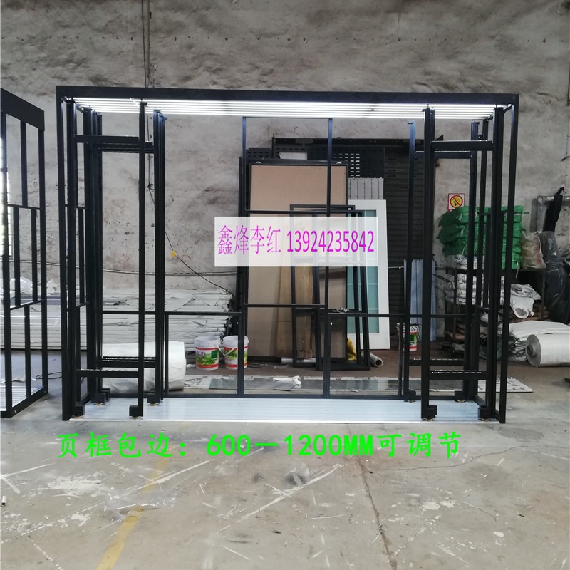 新型铝合金凸面底板伸缩柜瓷片平推展示架 大砖可调节地轨推拉柜