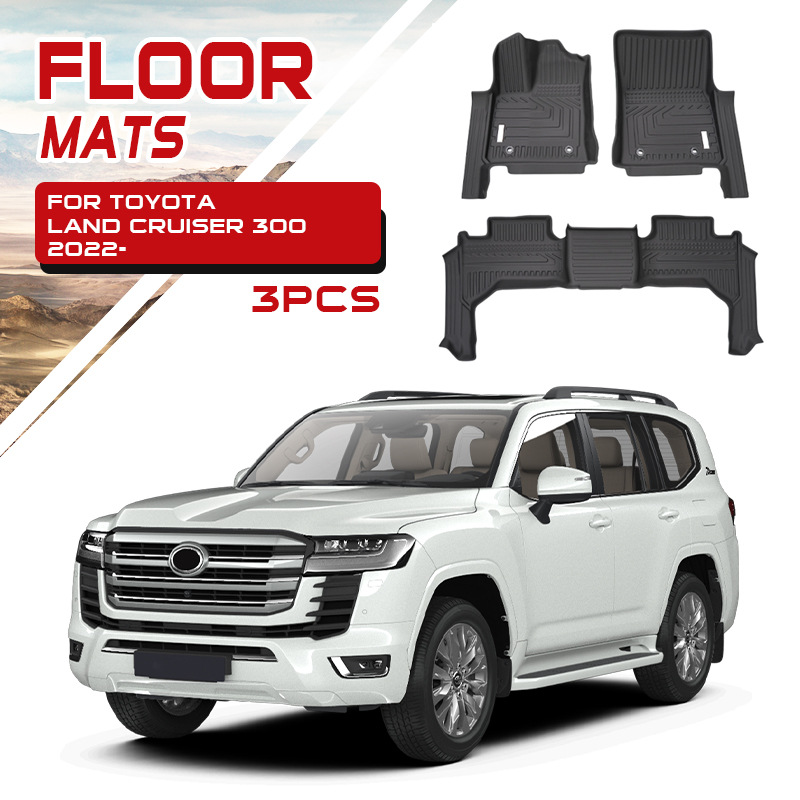 Txinrui es adecuado para Toyota Auto Overbearing Prado Cool Road Ze Auto Alfombrilla de caja trasera impermeable Alfombrilla de pie TPE moldeada por inyección