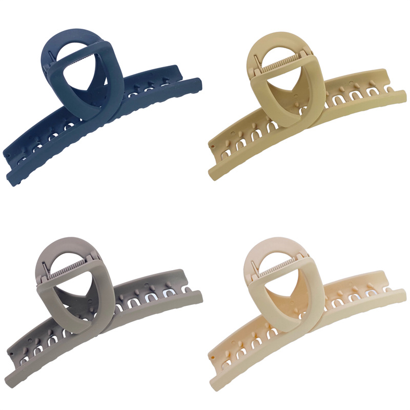 Pintura de caucho de alta calidad de plástico de tamaño grande y mediano tamaño pequeño agarre leche té color horquilla hacia atrás cabeza agarre 2 yuanes supermercado accesorios para el cabello