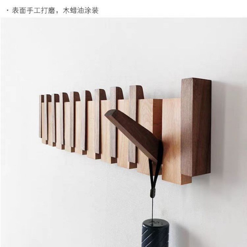 nQv piano de madera sólida percha de pared gancho puerta de entrada sala de estar pared puerta del dormitorio percha de sombrero Donglong