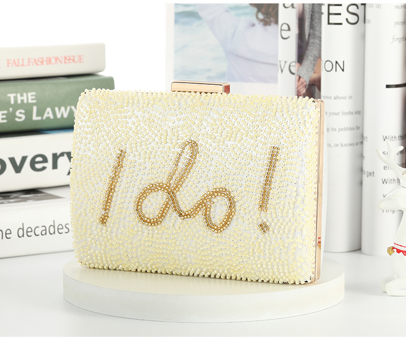 Chain Strap Type Evening Bag Bags Type Banquet Occasion White Yellow Plastic Letter Square Evening Bags