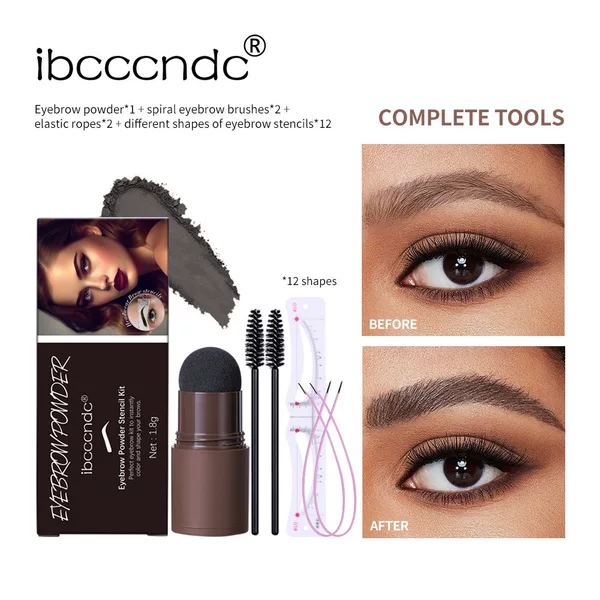 Cross-Border Makeup Ibcccndc Head-Mounted Eyebrow Powder Eyebrow Stamp Eyebrow Powder Contouring Powder Eyebrow Powder Brown Black Export