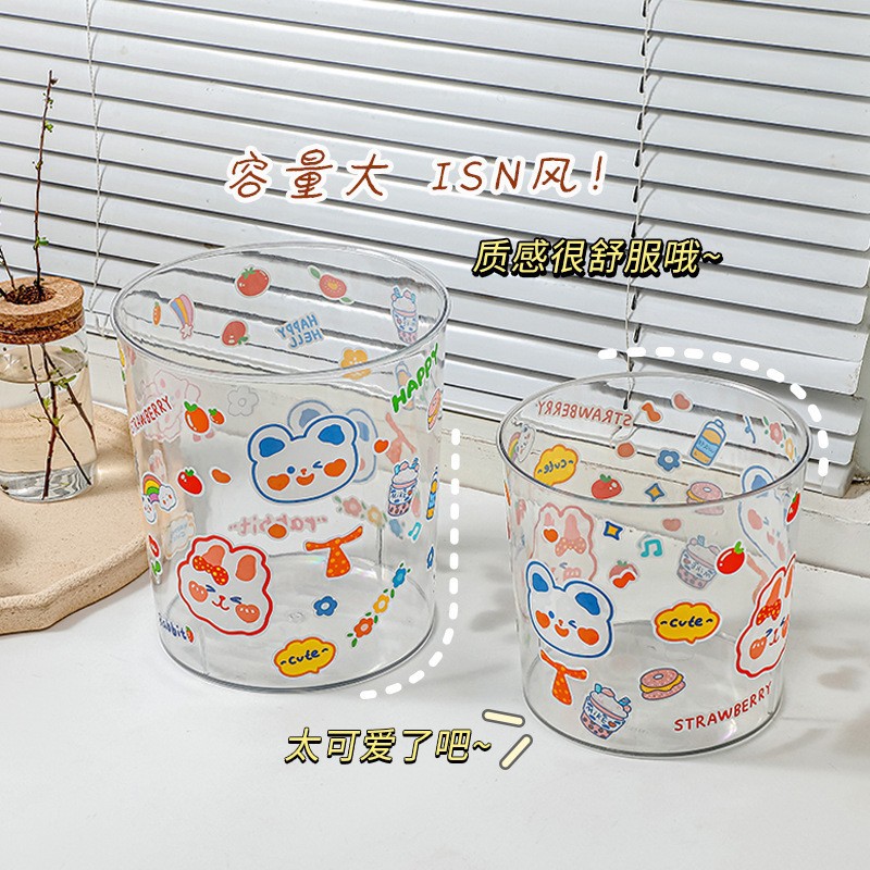 Large-capacity transparent dustbin with thickened design, suitable for living room, bathroom, home use, desktop, office, bedroom, wastebasket