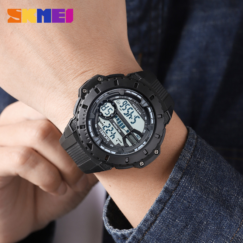 Reloj Electrónico Deportivo de Esfera Grande para Hombre 1885 de PU y ABS, Cronómetro, Impermeable 50m image 3