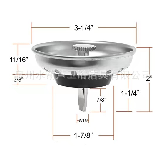 미국 시장용 특수 스테인레스 스틸 싱크 플러그
