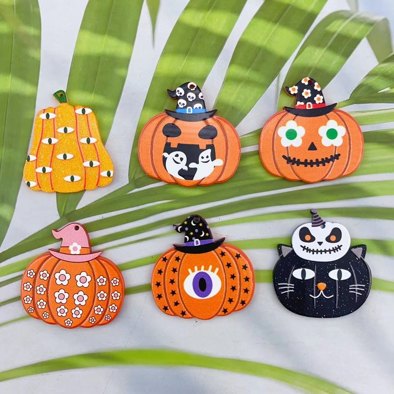アクリルクロスボーダーレリーフかぼちゃハロウィーンシリーズペンダントDIYキーホルダー耳飾りペンダントアクセサリー|undefined