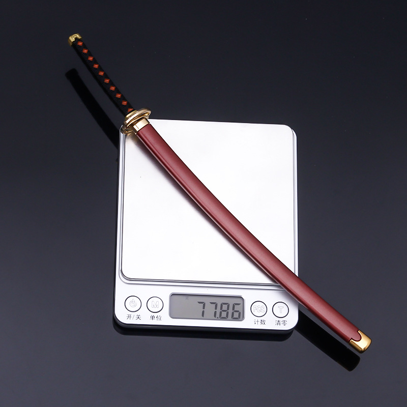 Ghost Blade japonés rueda cuchillo columna de roca columna de insectos columna de carbón Zhilang columna de sonido Xia columna con vaina de aleación modelo de arma decoración 25CM