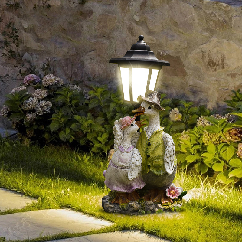 Cross-border new solar hexagonal garden lamp animal courtyard ornaments ranch park outdoor flower bed decorative lamp