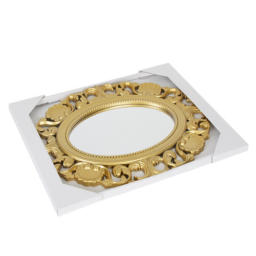 European classical elliptical decorative mirror, bathroom mirror wall-mounted, retro mirror entryway mirror bathroom wall hanging